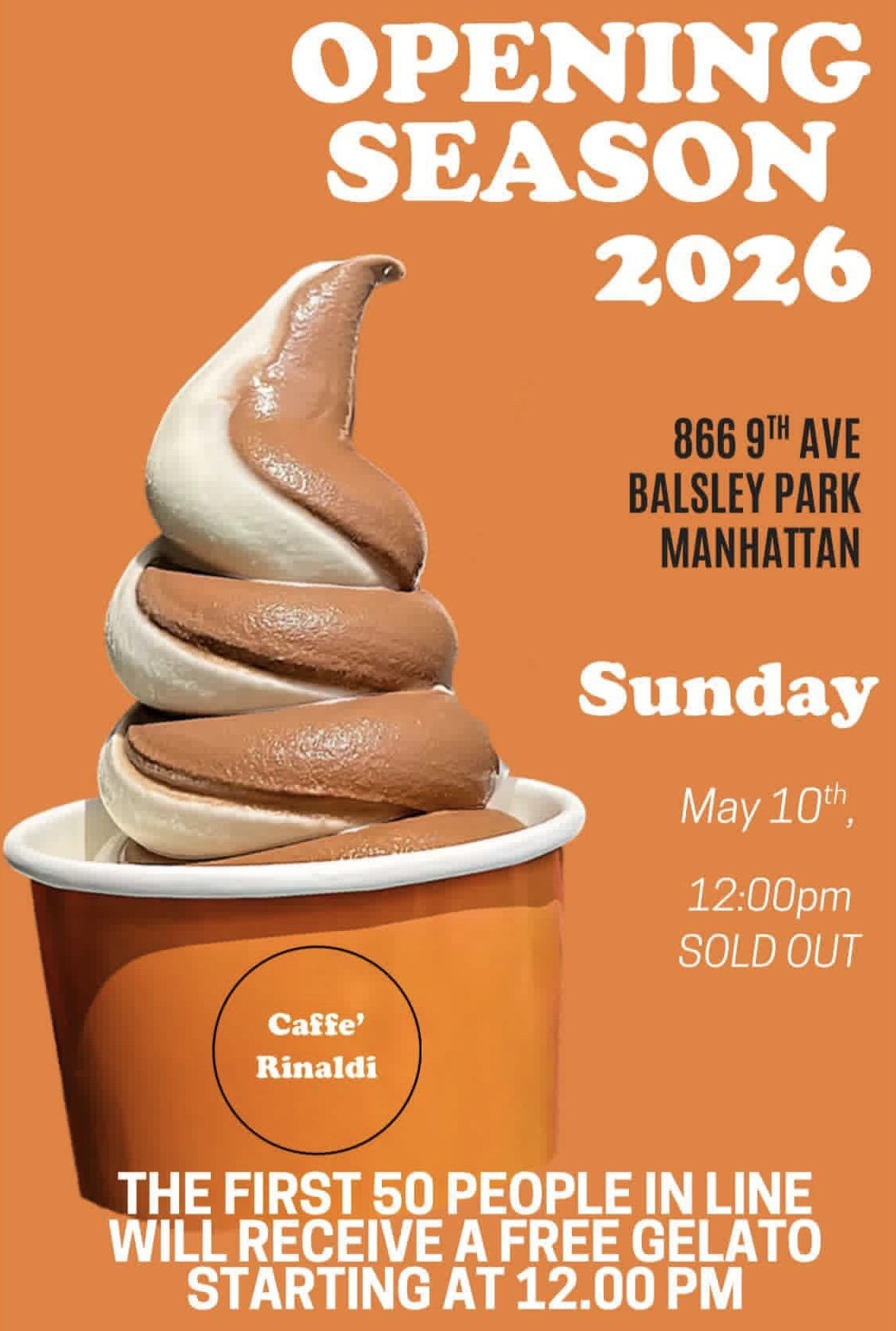 Caffè Rinaldi Season 2026 Pop-Up