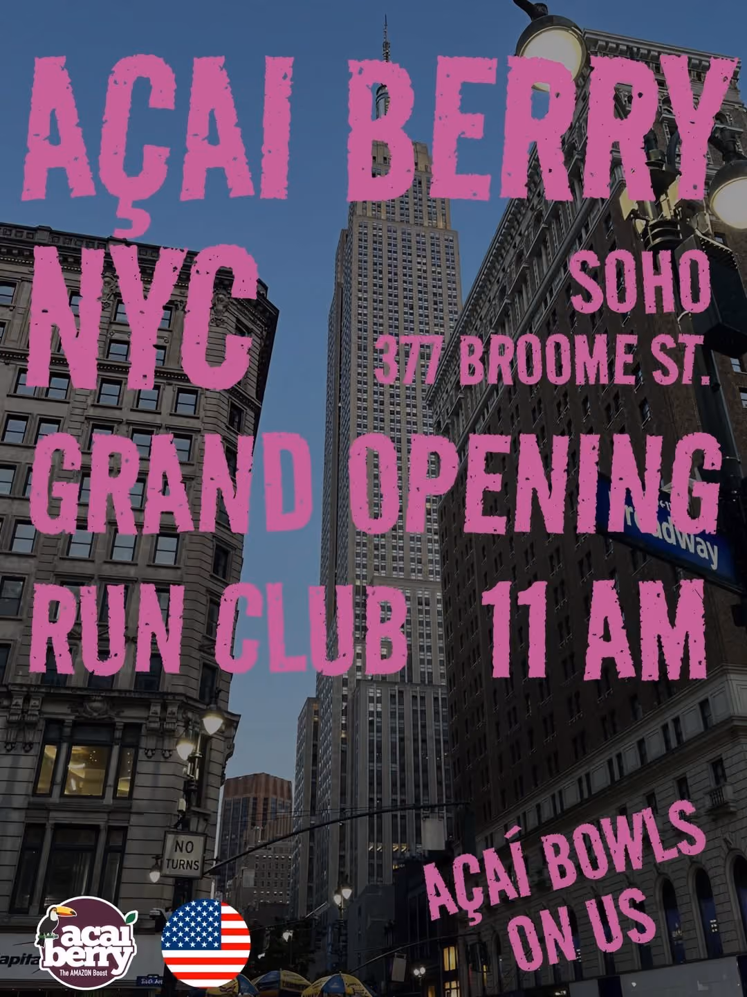 Açaí Berry NYC Grand Opening Run Club