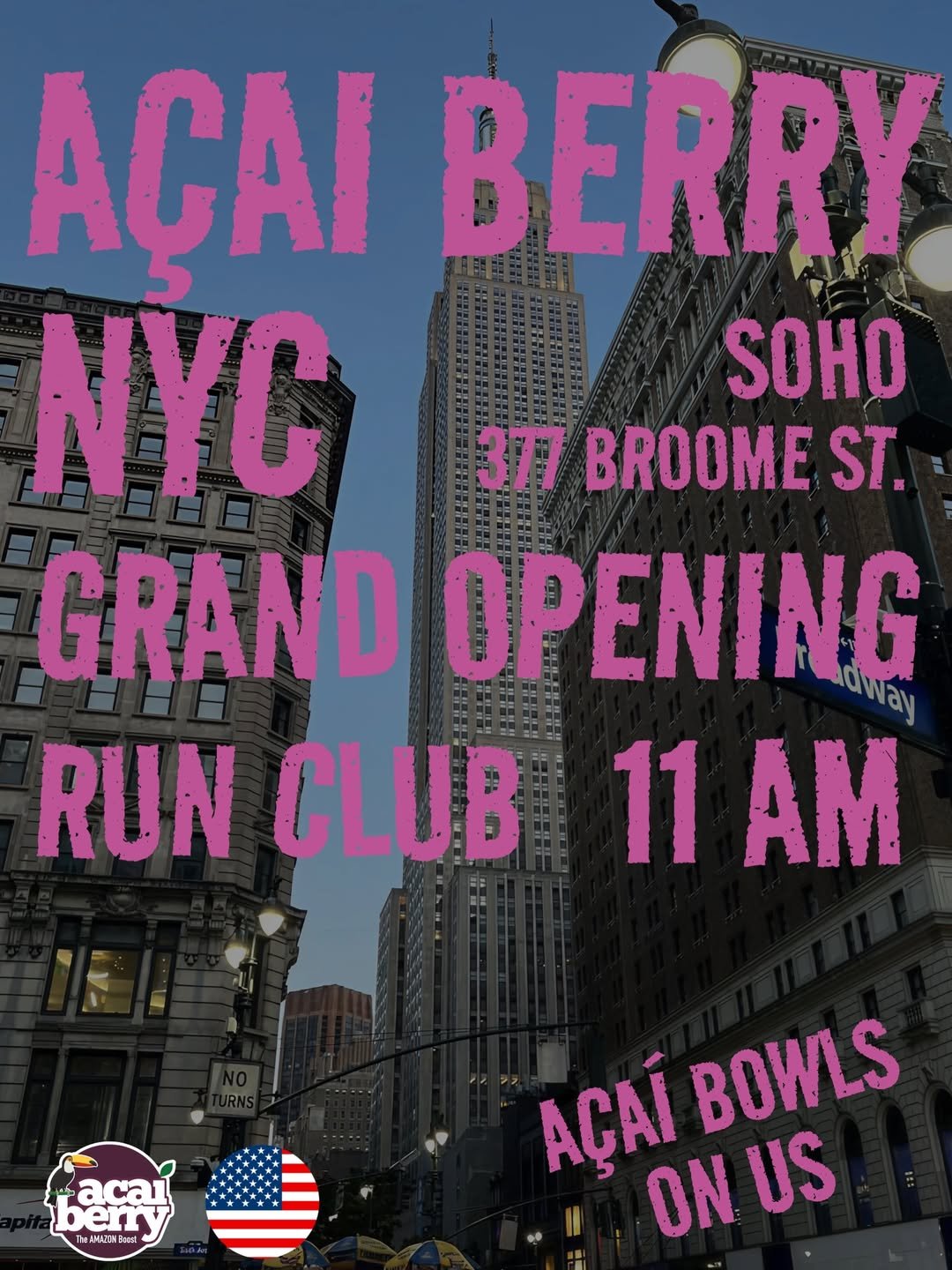 Açaí Berry NYC Grand Opening Run Club