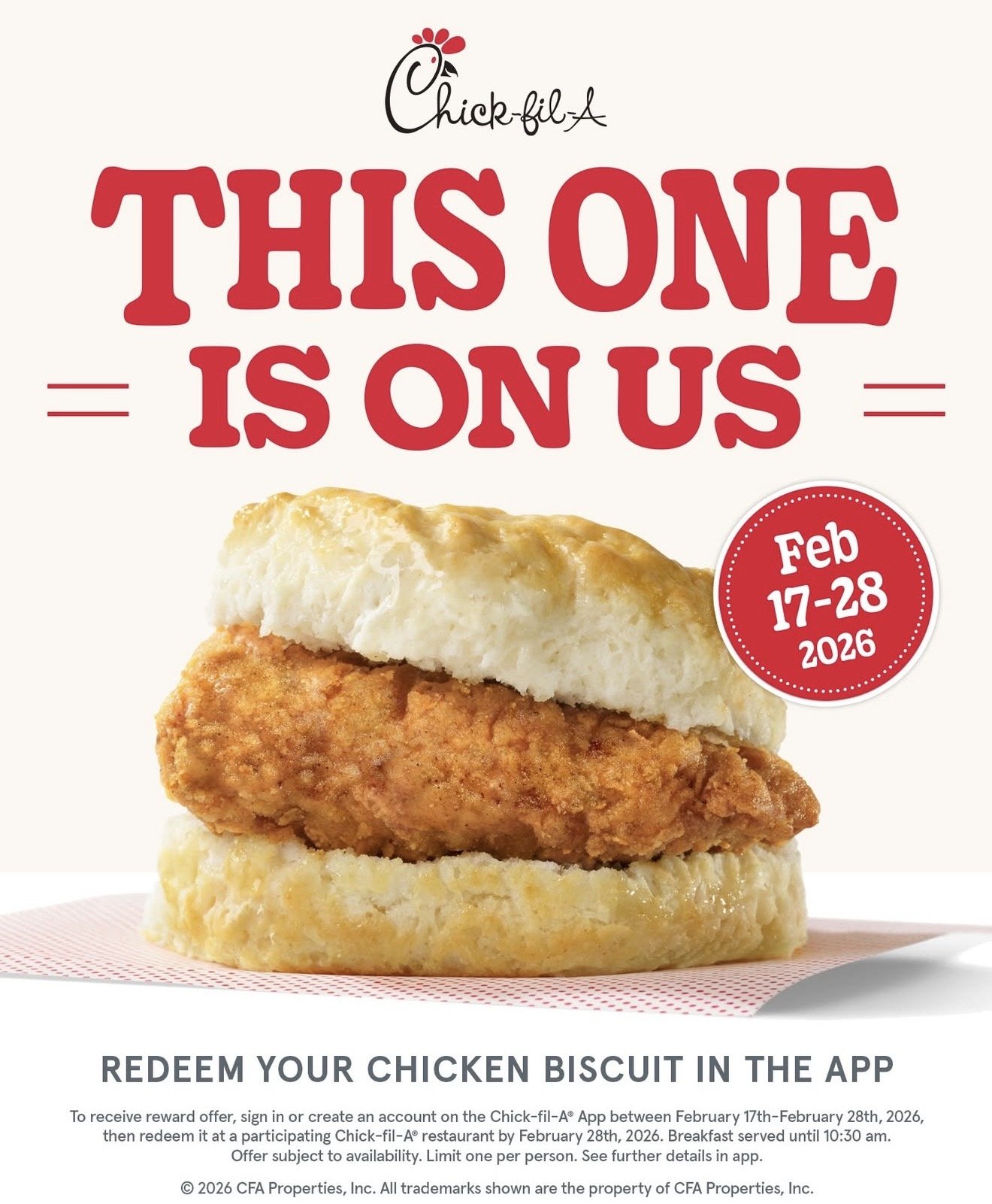 Free Chick-fil-A Chicken Biscuit