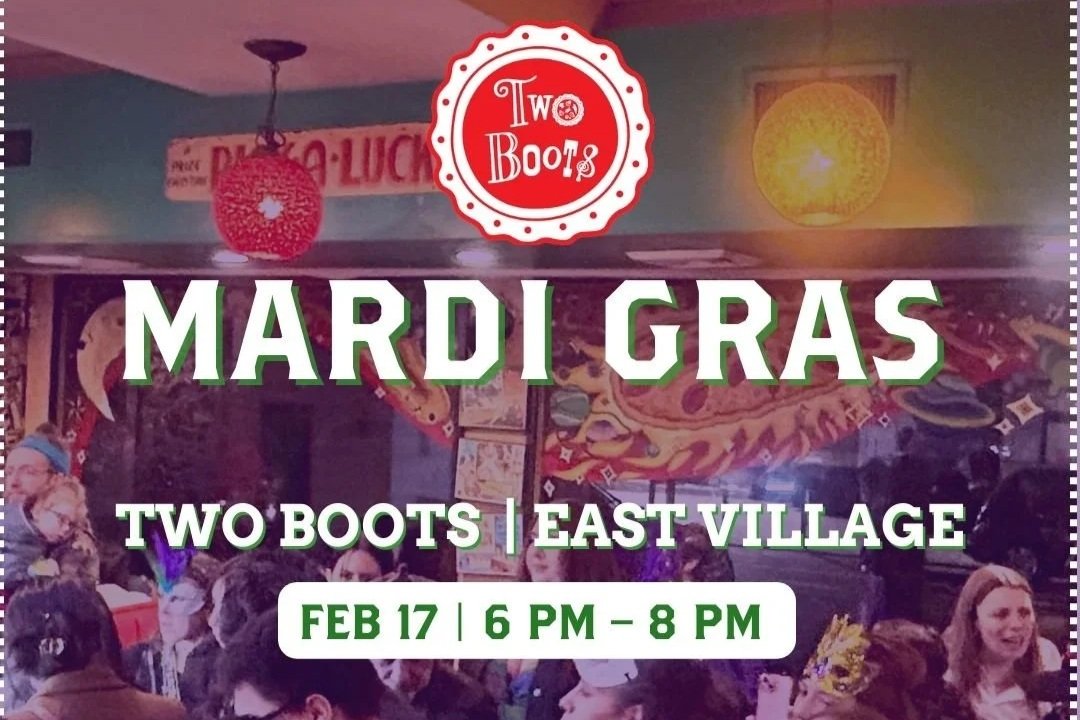 Two Boots Pizza Mardi Gras Celebration