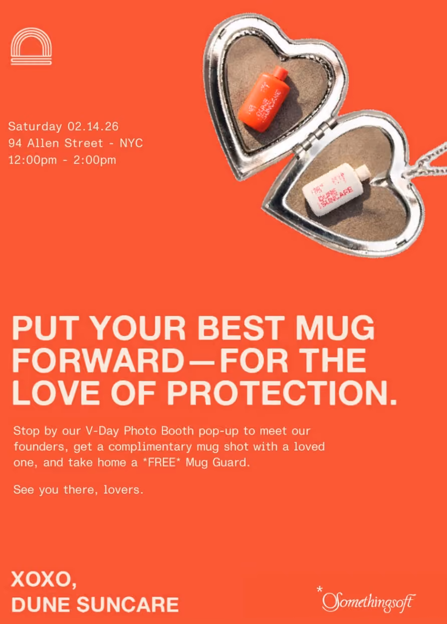 DUNE Suncare V-Day Photo Booth pop-up
