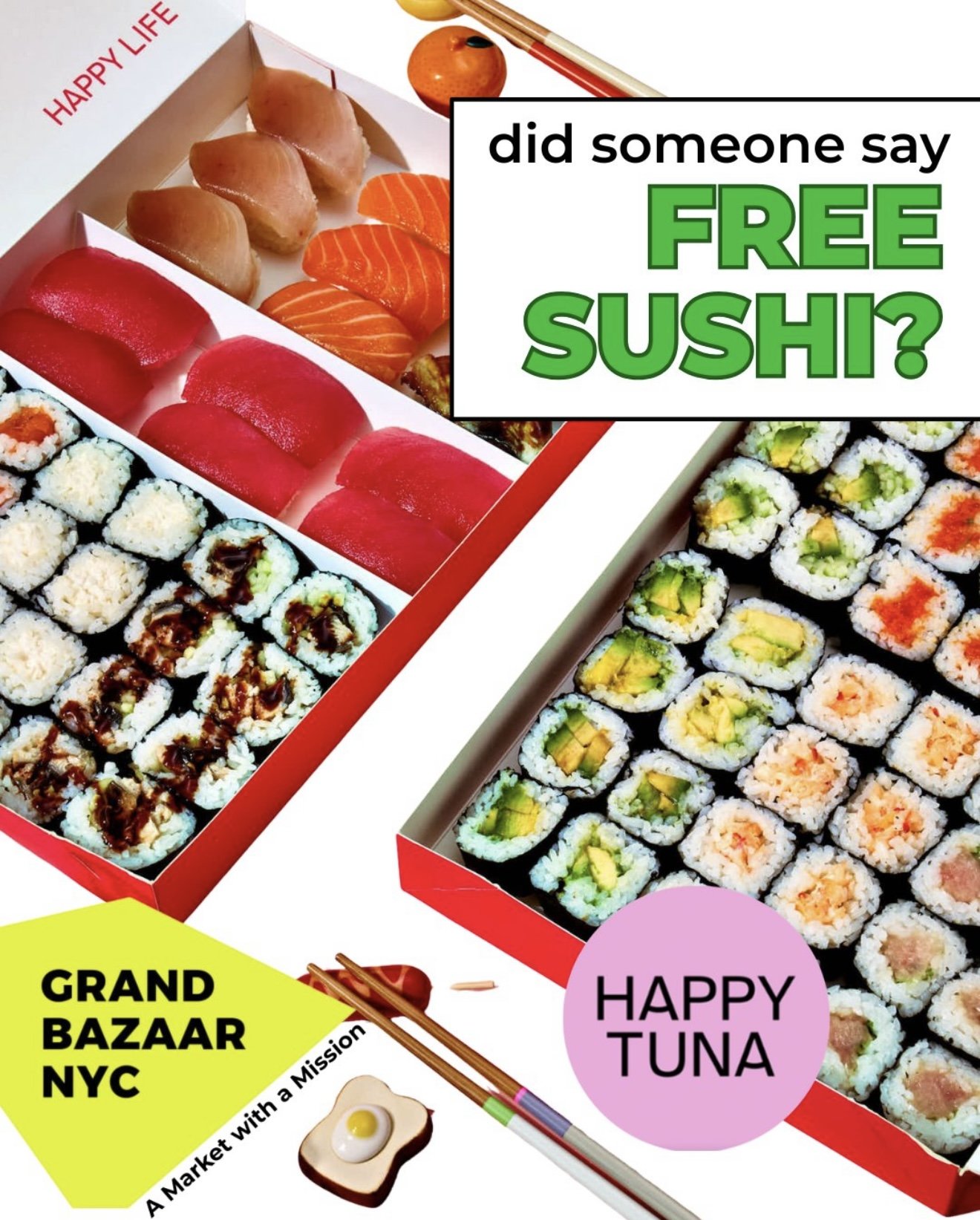 Grand Bazaar x Wonder Happy Tuna Free Sushi