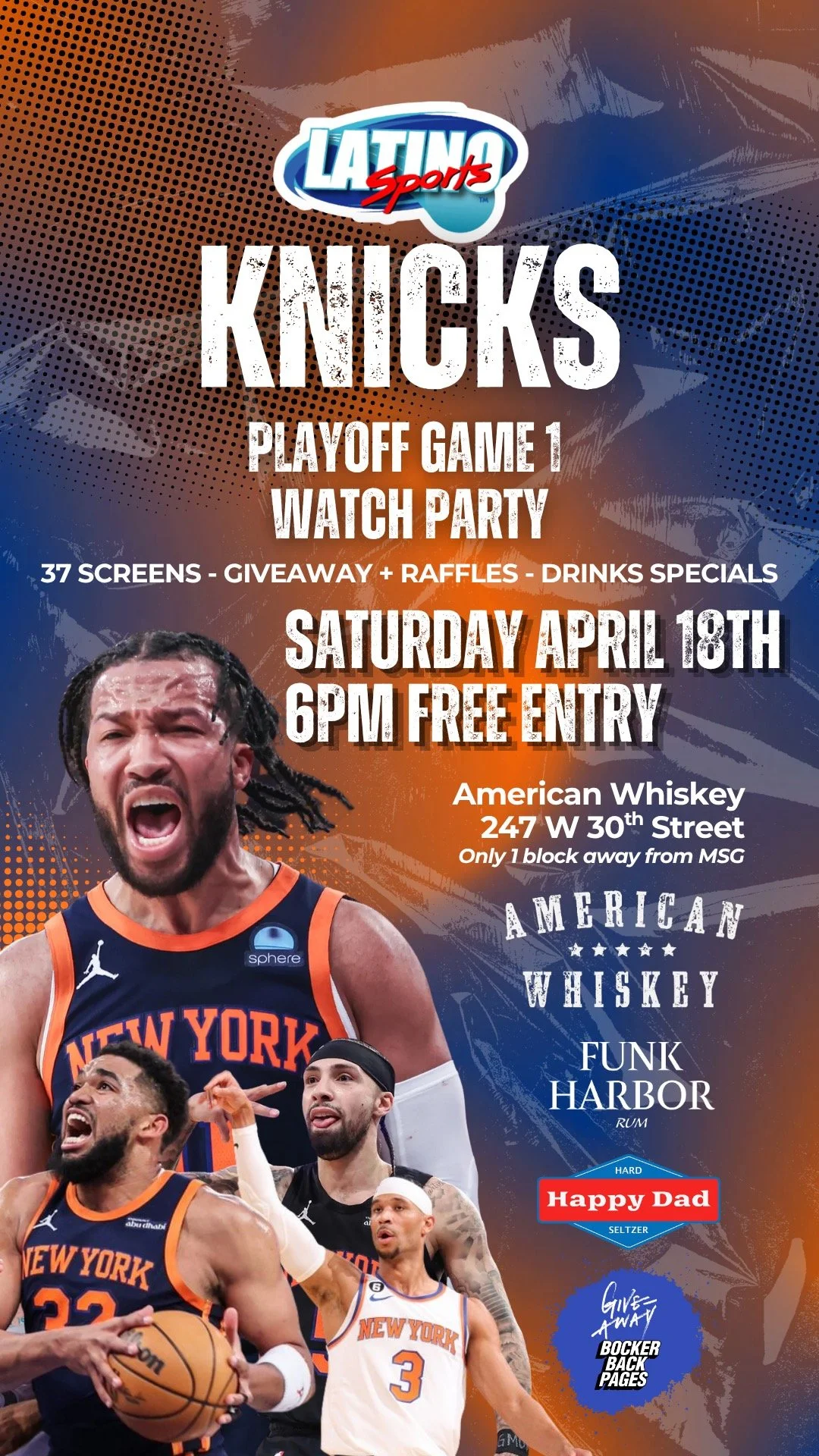 Latino Sports Knicks Playoff Game 1 Watch Party
