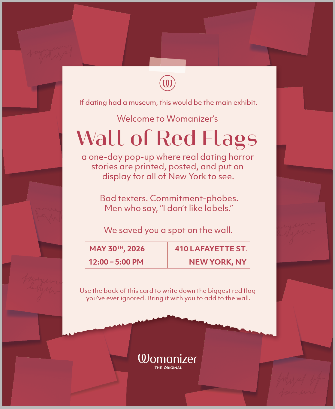 Womanizer Wall of Red Flags