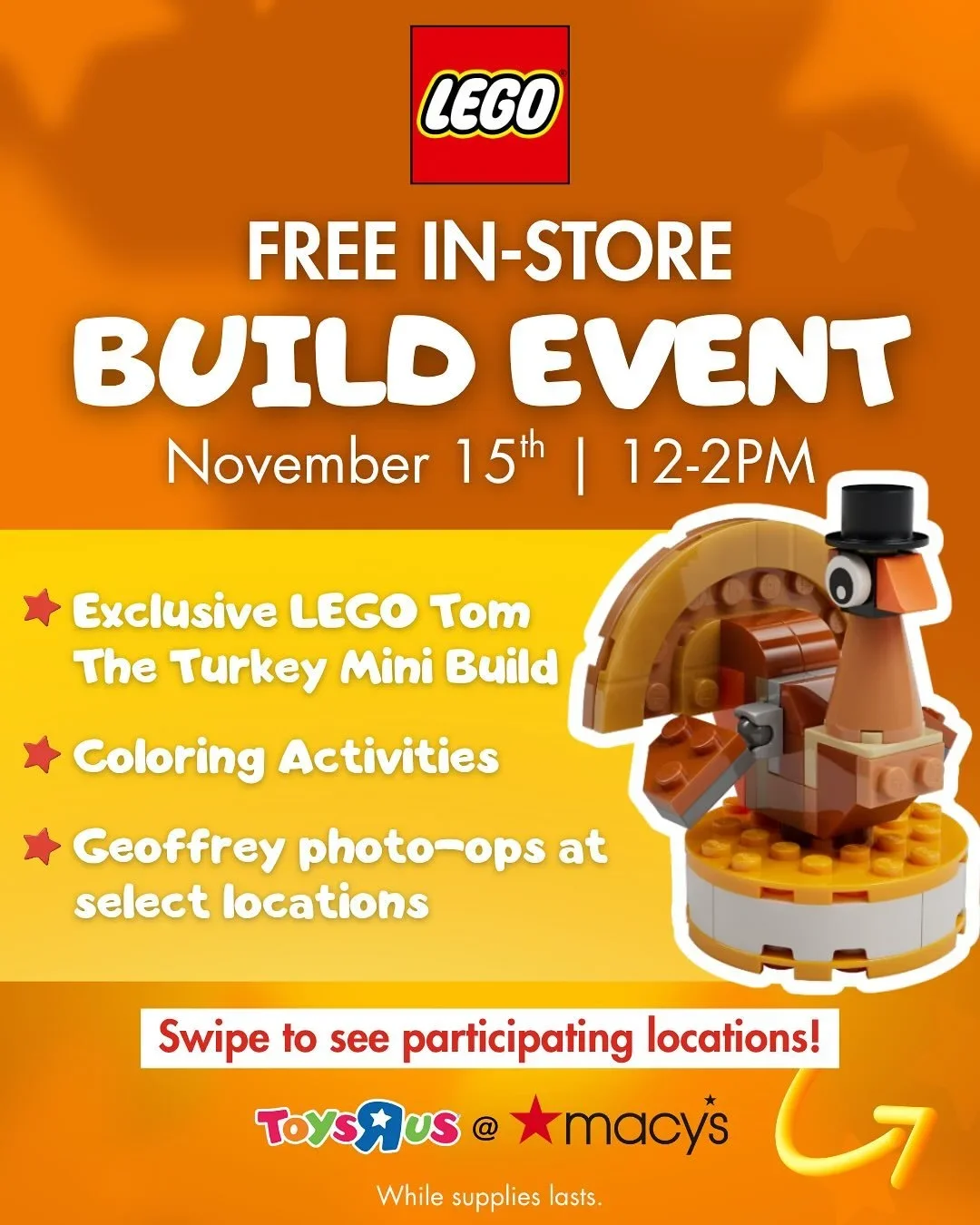 Lego Tom the Turkey Build Event