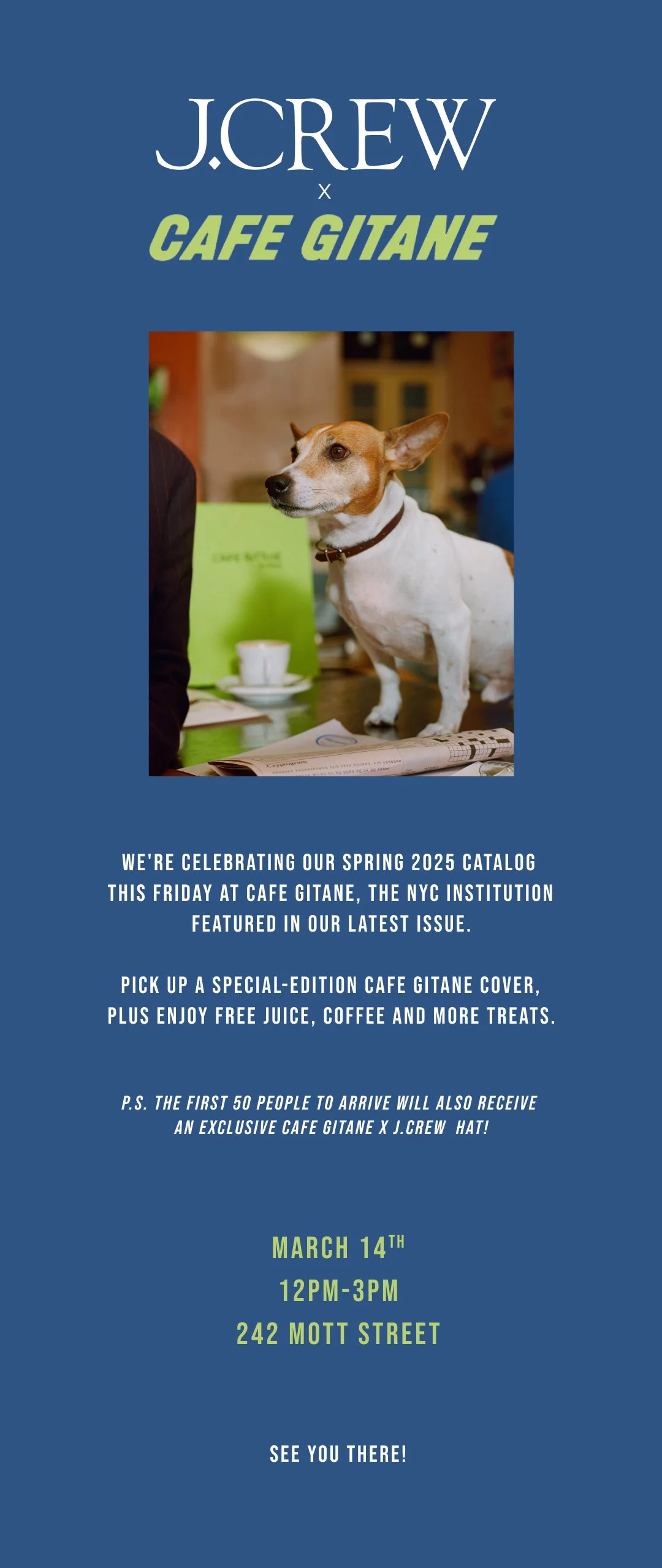 J.Crew Pop Up at Cafe Gitane