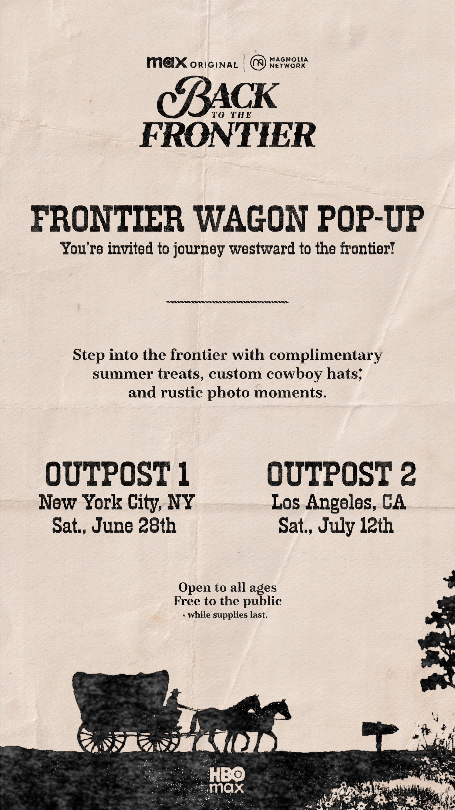 Frontier Wagon NYC Pop-Up by HBO Max and Magnolia Network