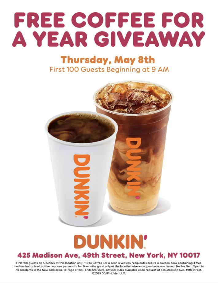 Dunkin' Grand Opening - 425 Madison Ave