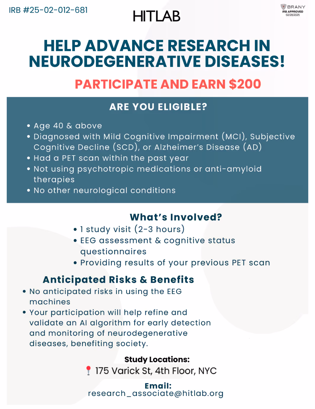 HITLAB Alzheimer’s Study