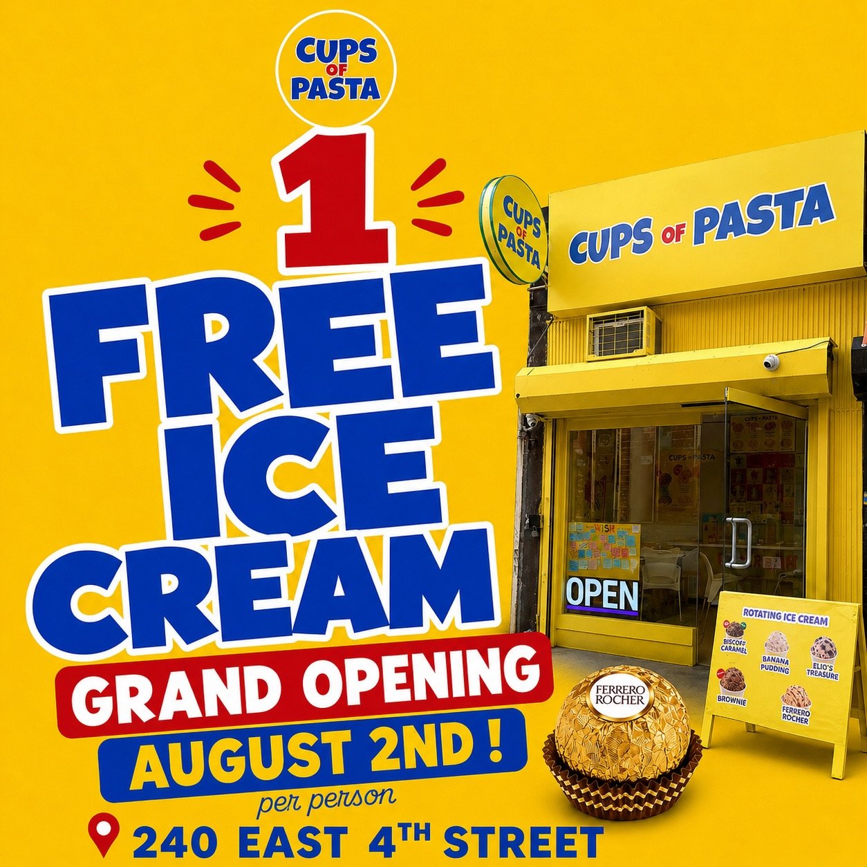Cups of Pasta Grand Opening