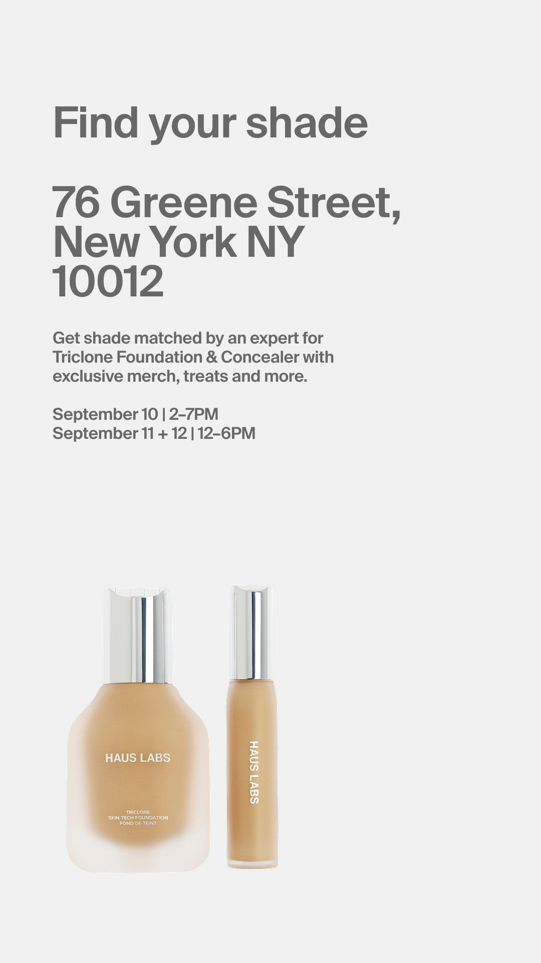 Haus Labs: Find Your Shade Event