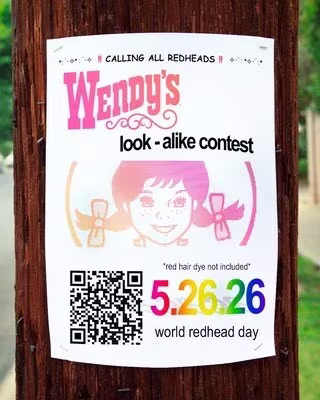 Wendy's Lookalike Contest for World Redhead Day