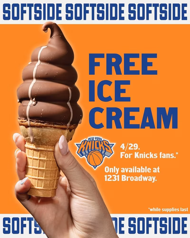Softside Free Ice Cream for Knicks Fans