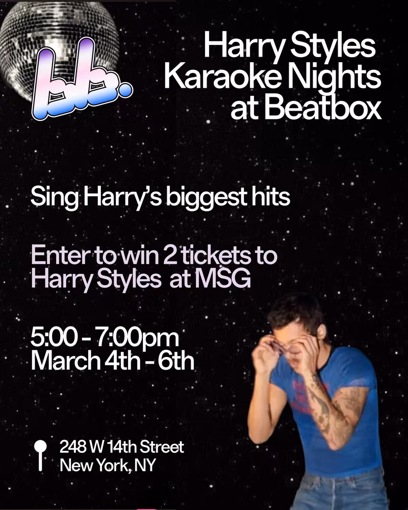 Harry Styles Karaoke Nights at Beatbox