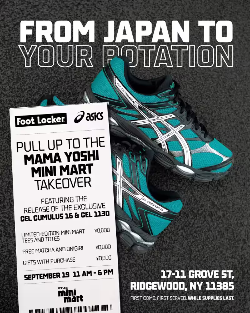 Foot Locker x ASICS Mama Yoshi Mini Mart Takeover
