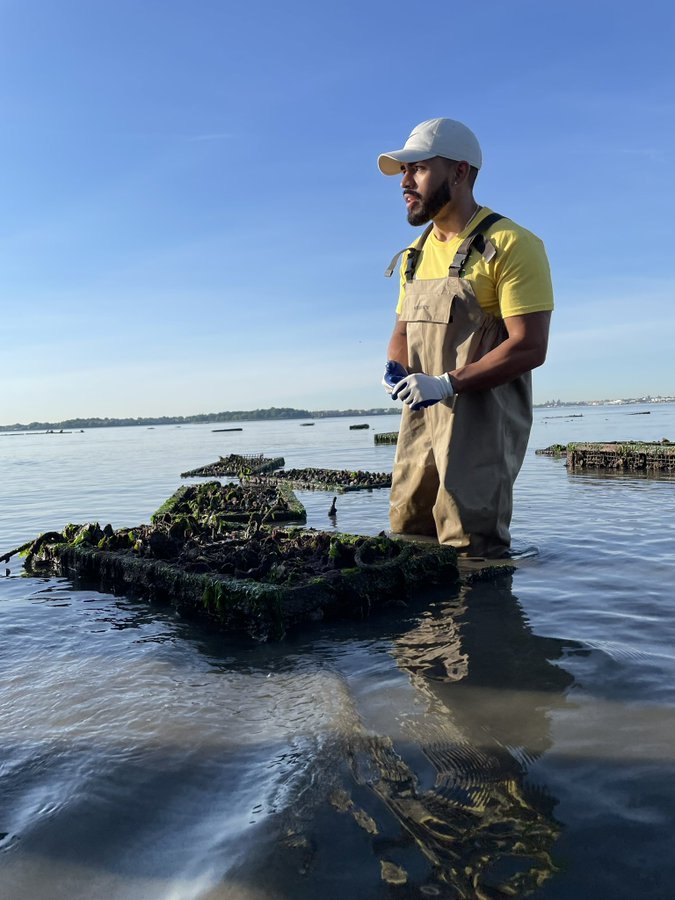NYS Assemblymember Kenny Burgos at Soundview Reefs  in the Bronx in July 2022.