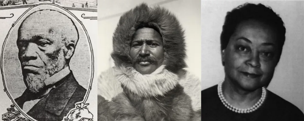 Collage of three historical black-and-white portraits for Black History Month