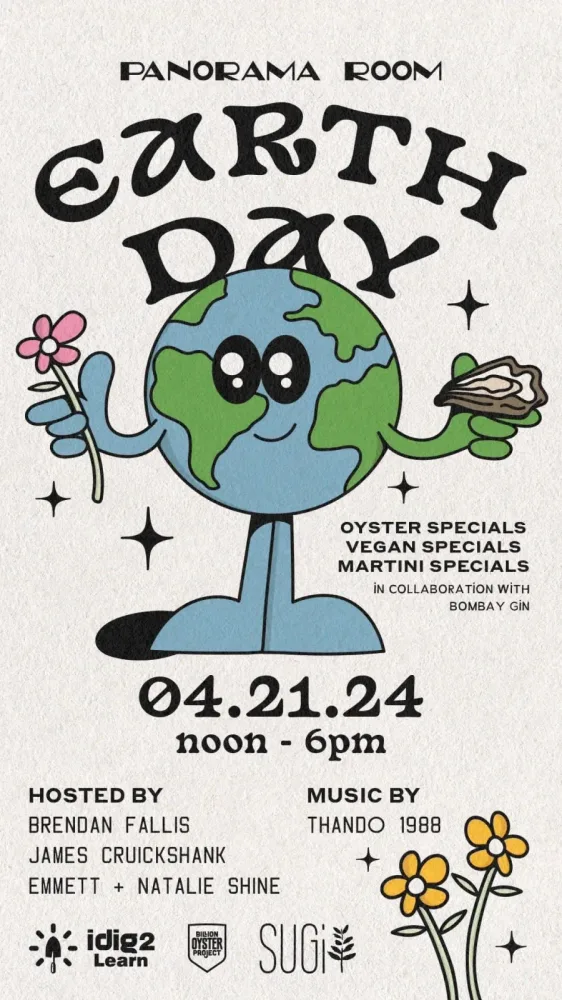 Earth Day event flyer for Panorama Room on April 21, 2024
