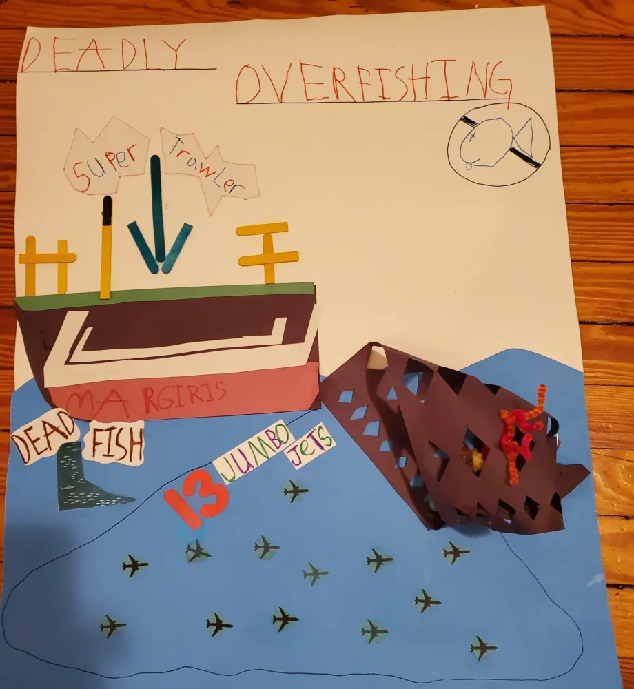 Illustrated student project about oyster reefs