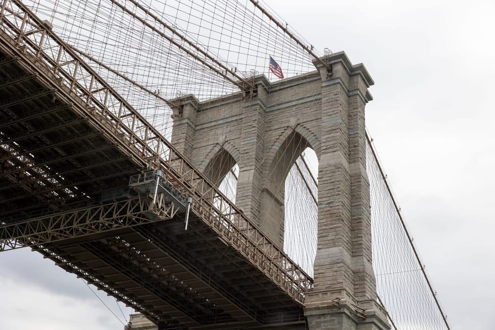 Brooklyn Bridge viewed from below