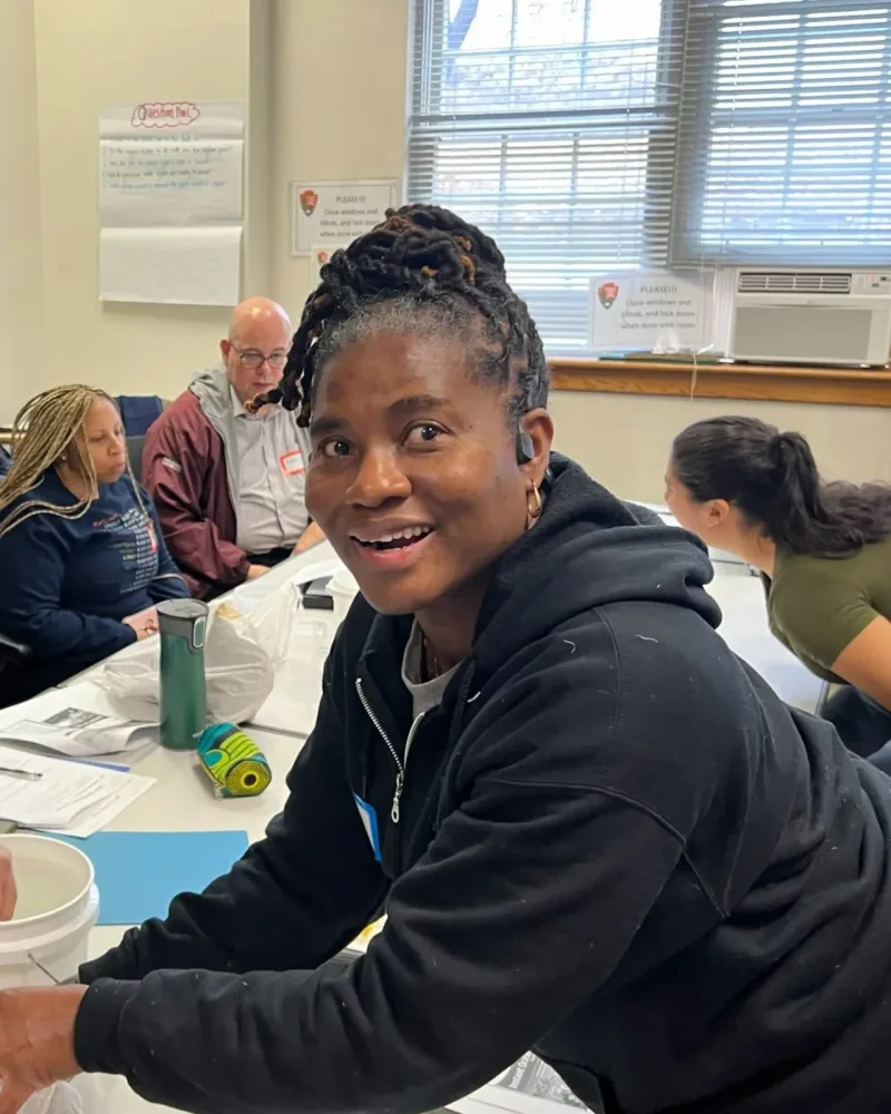 Student works on a hands-on science activity in a classroom