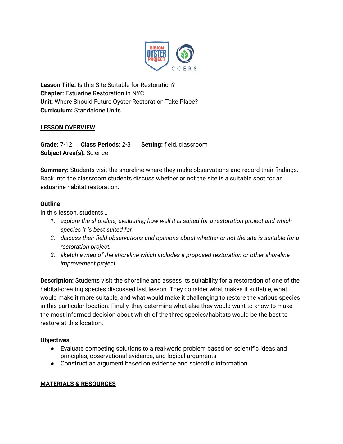 WSFOR L2 — Lesson Plan