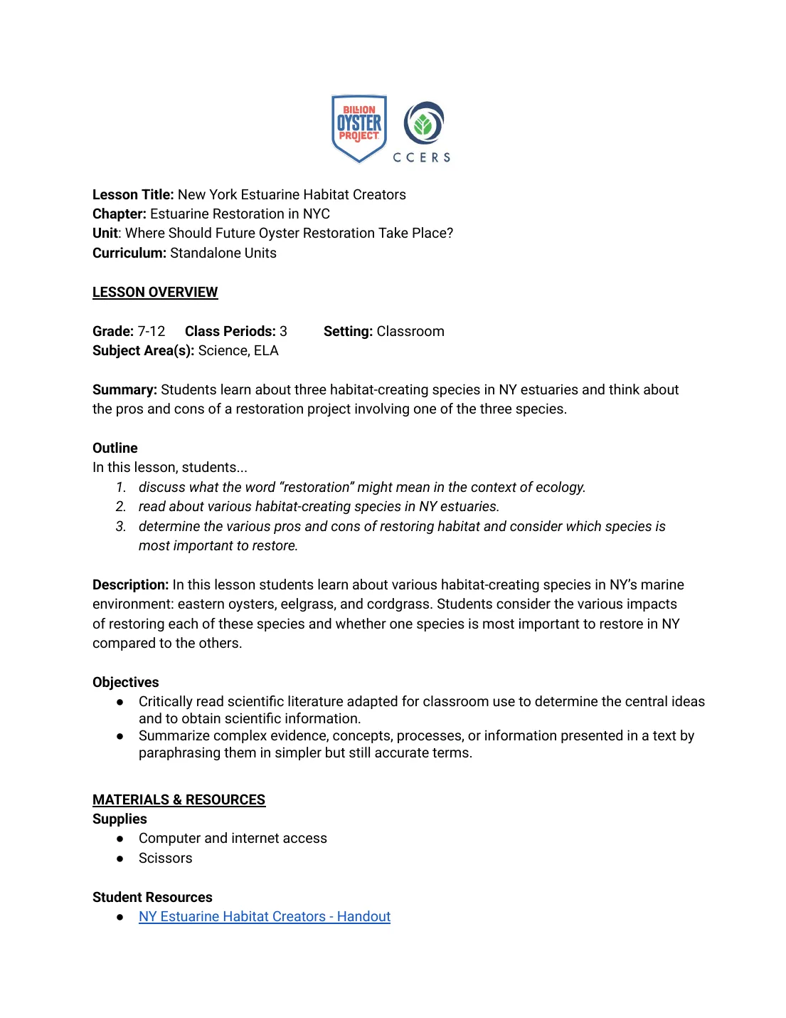 WSFOR L1 — Lesson Plan