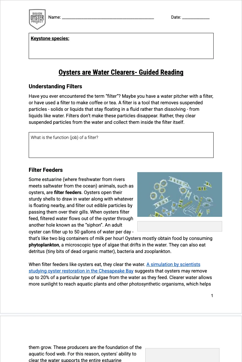 9-12 Keystone — Water Clearers Reading