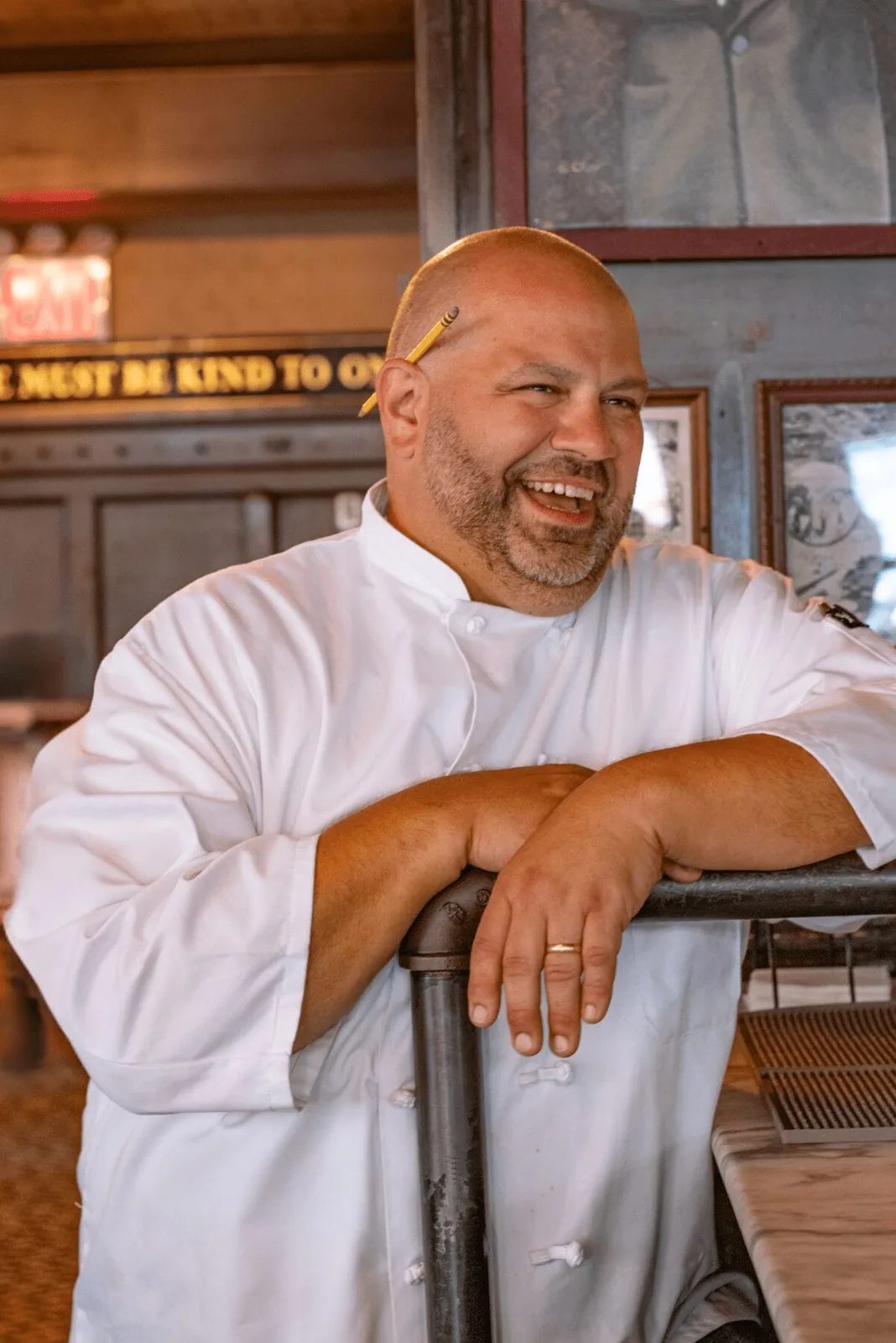 Chef Mike Defonzo poses inside P.J. Clarke’s restaurant