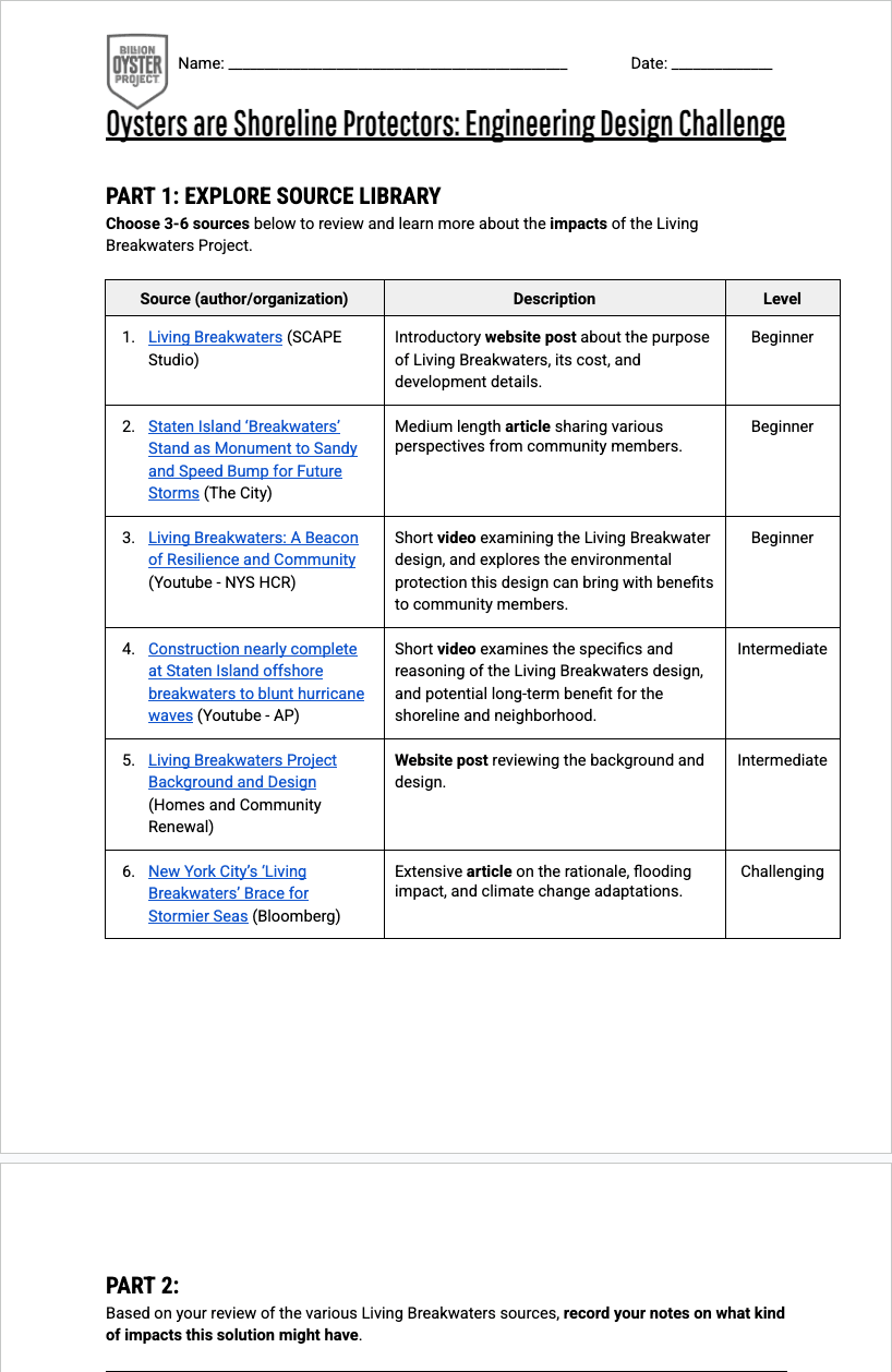 9-12 Shoreline — Source Library (optional)