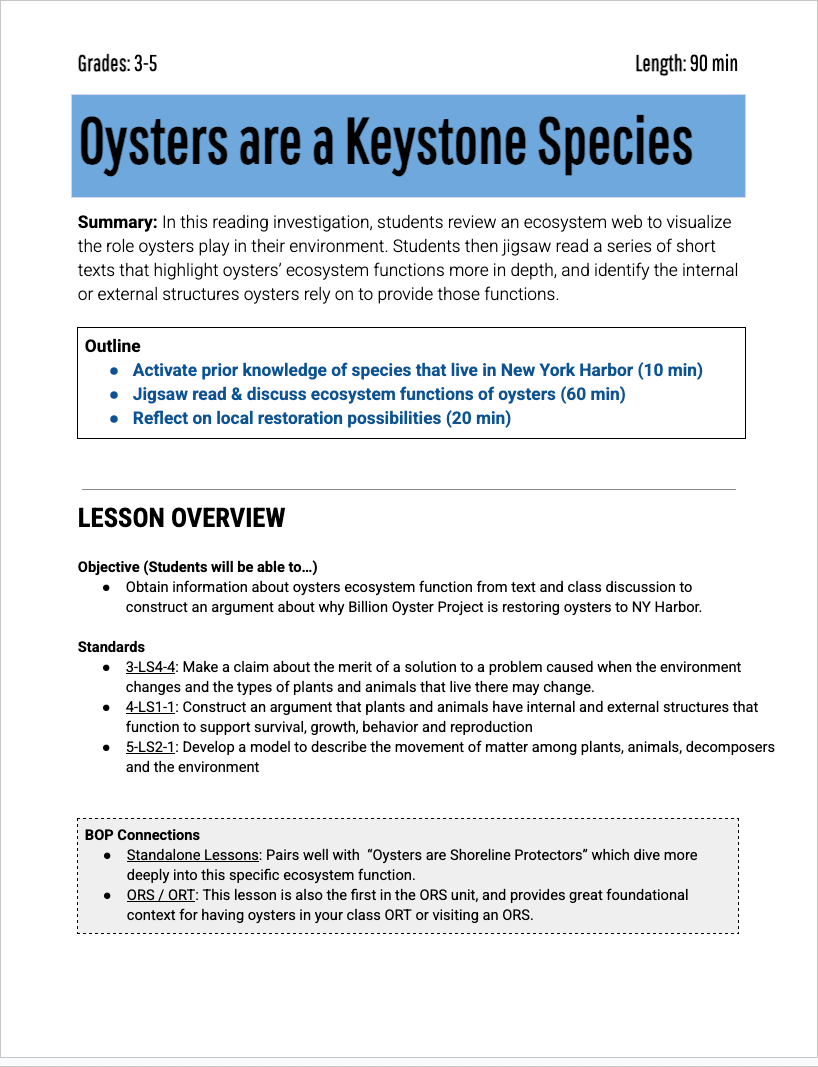 3-5 Keystone — Lesson Plan