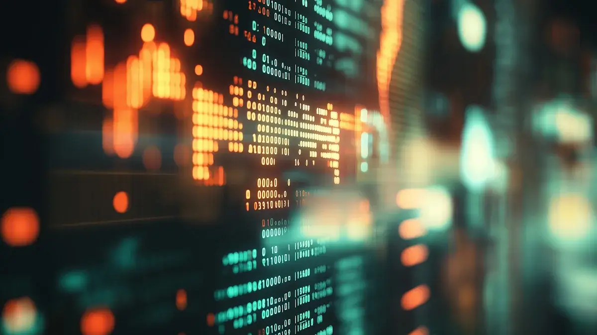 Futuristic cloud security illustration with glowing data streams and dark UI atmosphere