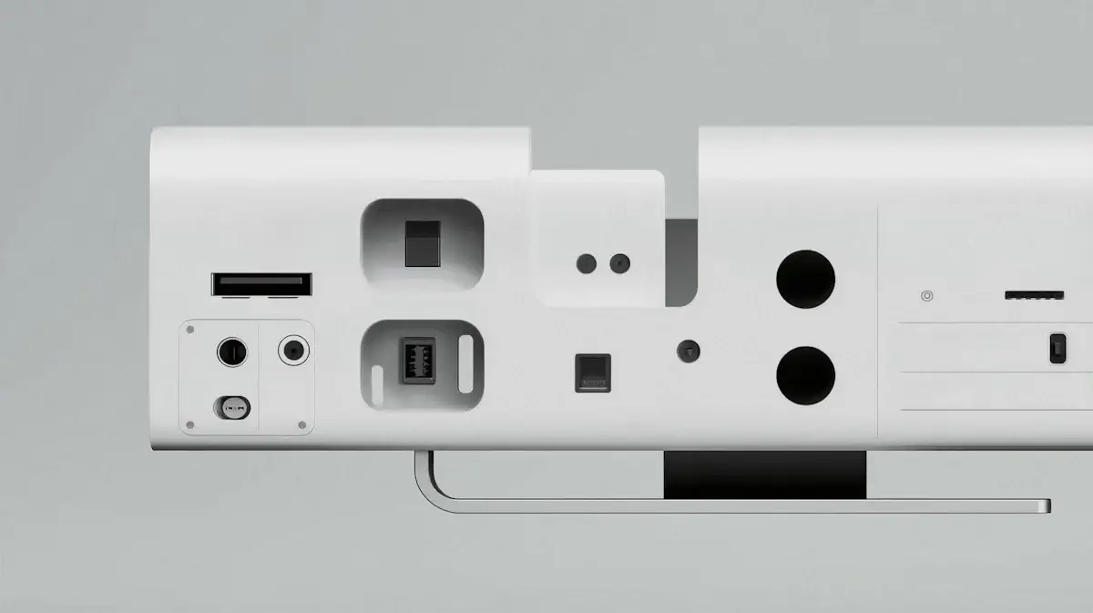 Minimal server hardware interface representing API infrastructure and system connectivity