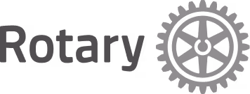Rotary logo with the word 'Rotary' next to a cogwheel emblem.
