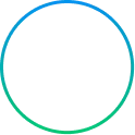 Circular icon with a gradient border enclosing a black mountain symbol.
