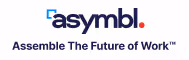 asymbl logo with the tagline Assemble The Future of Work in blue and red.