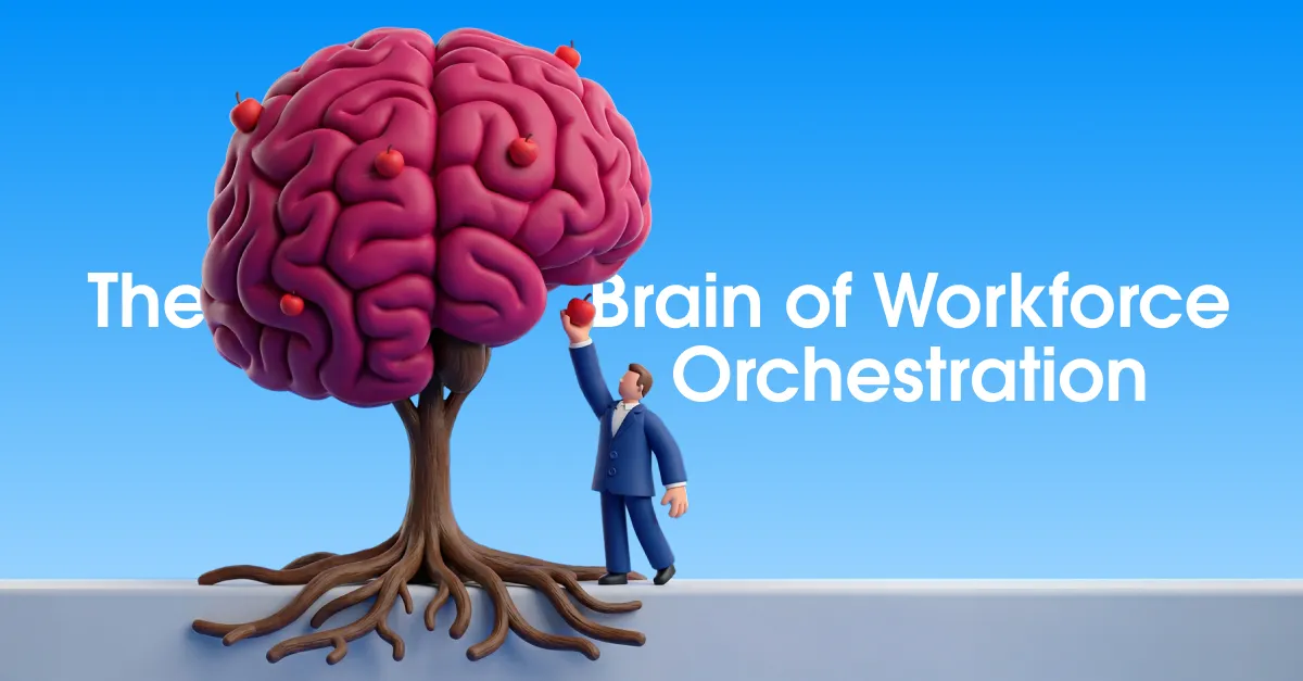 Brain illustration representing AI and digital intelligence in staffing