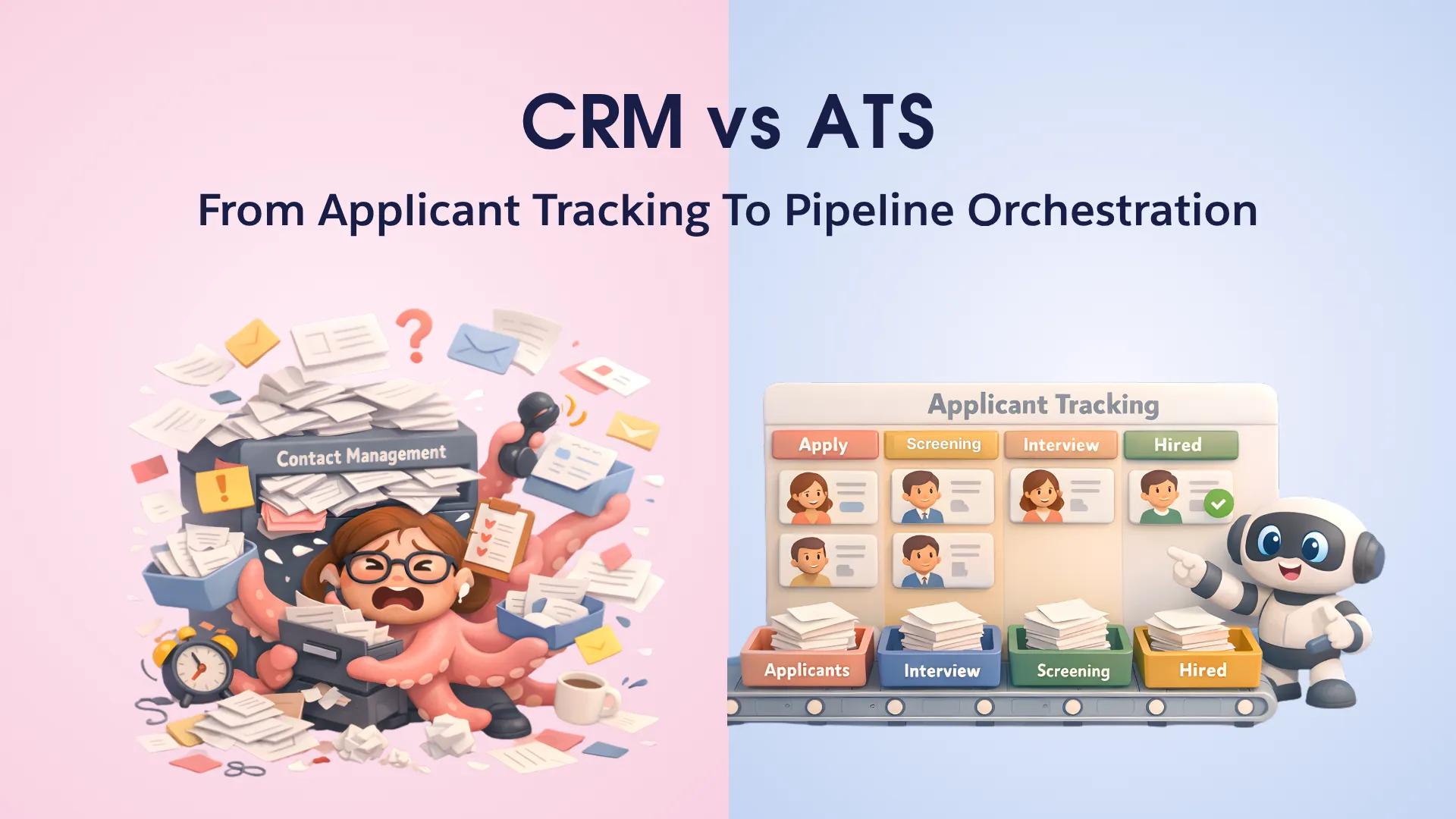 CRM vs ATS comparison illustration