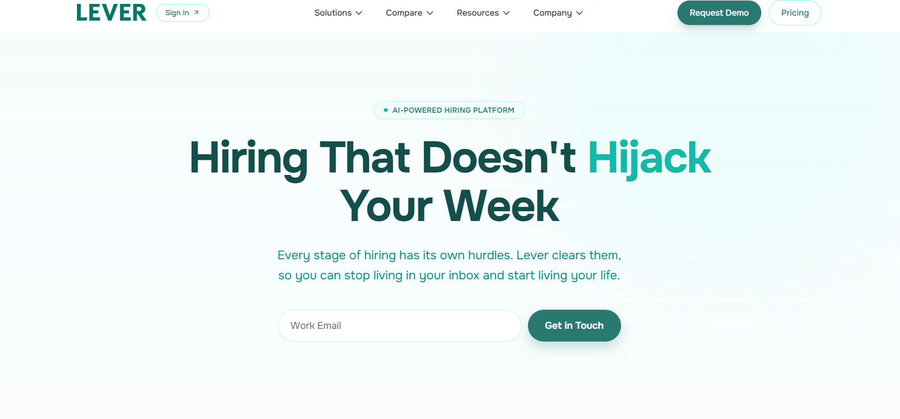 Lever candidate relationship management platform interface screenshot