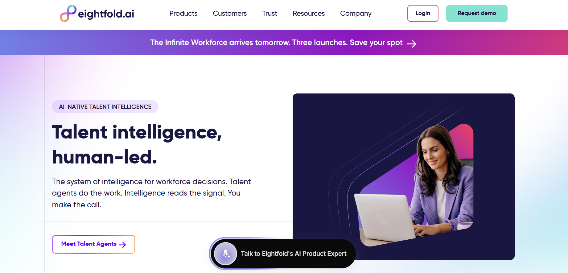 Eightfold AI talent intelligence platform interface screenshot