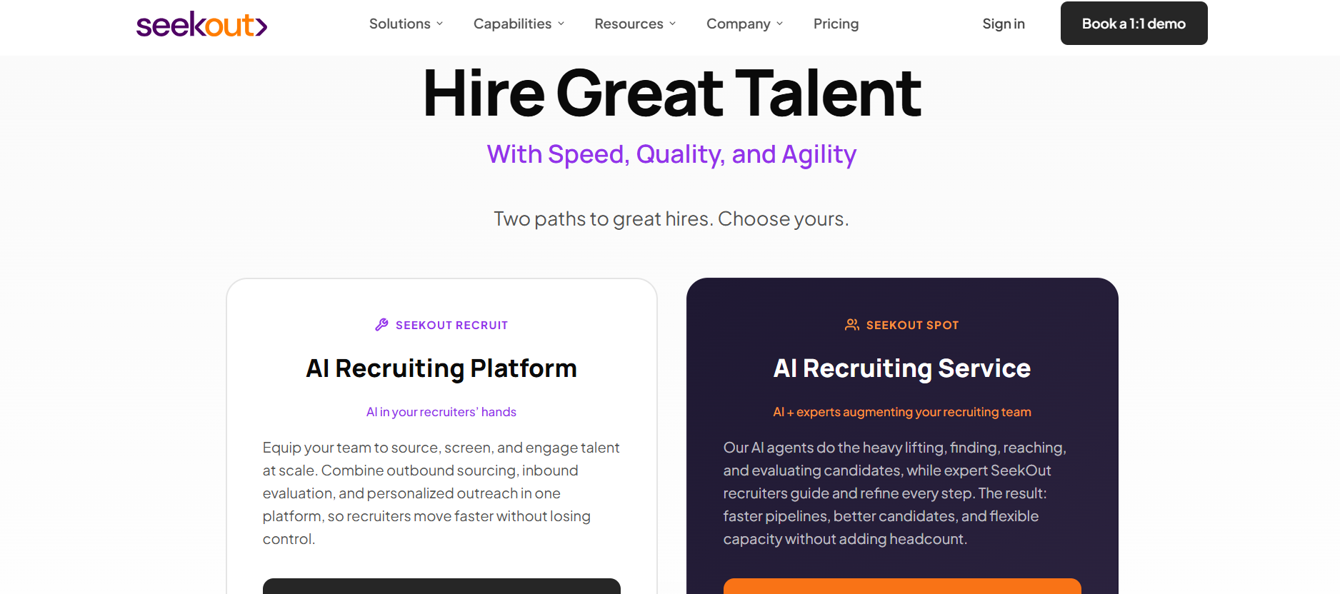 SeekOut talent sourcing platform interface screenshot