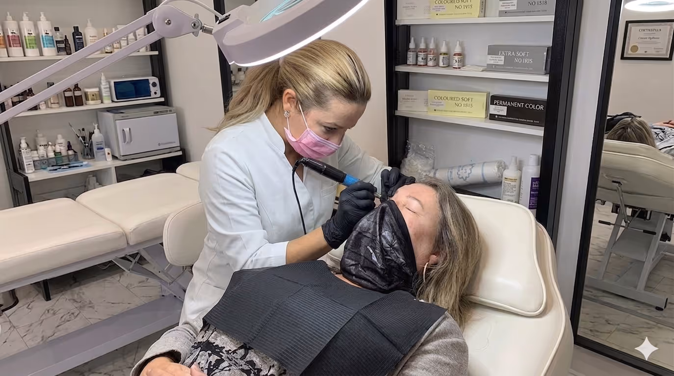 PMU Behandlung bei Love and Hate Tattoo Freising