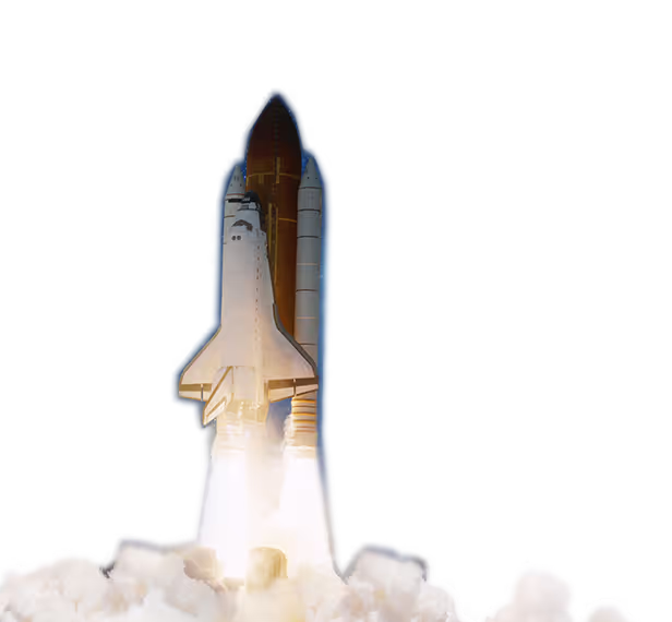 A rocket propelling upward