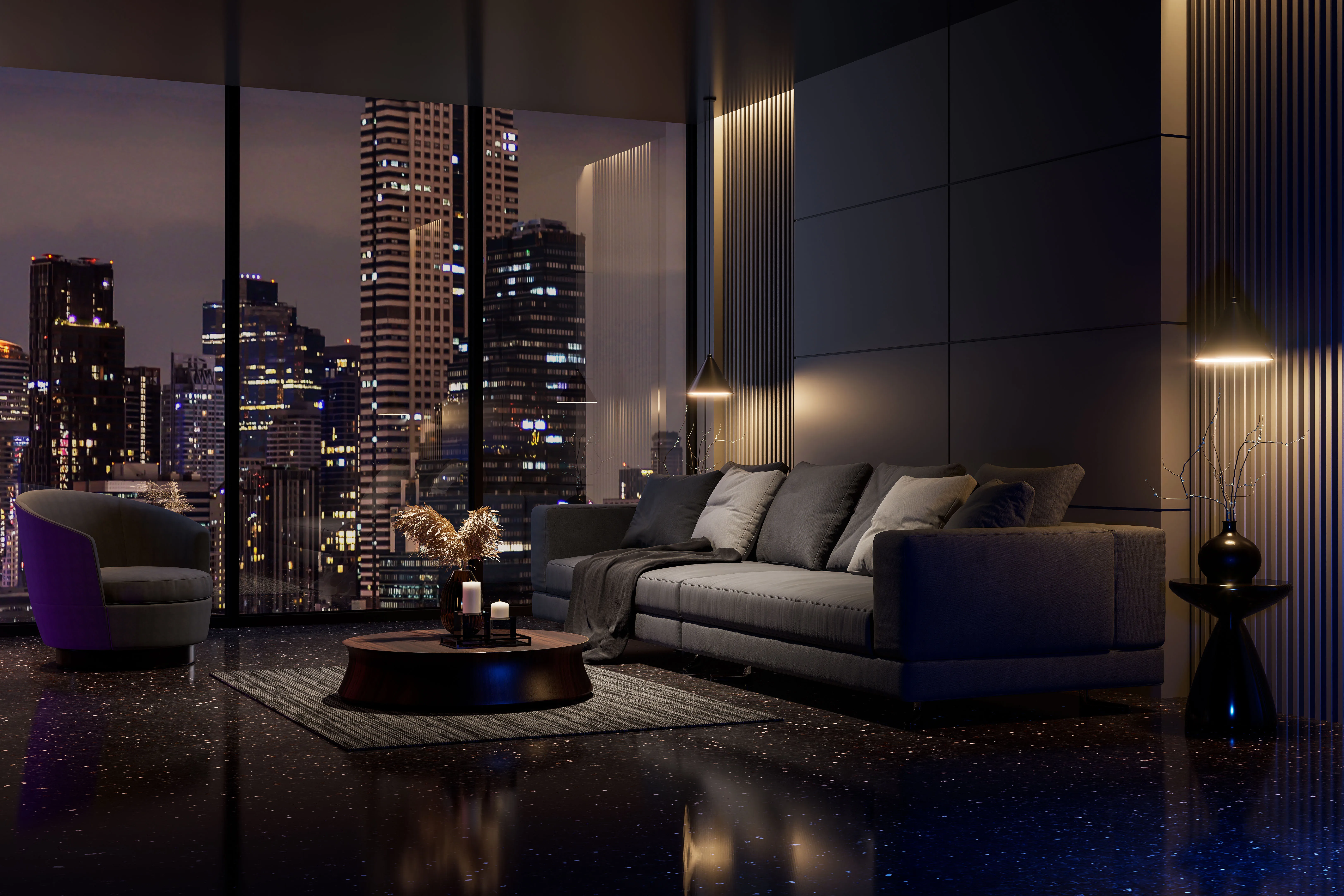 Qav luxury condos penthouse city view, luxury condo technology by QAV in Colorado