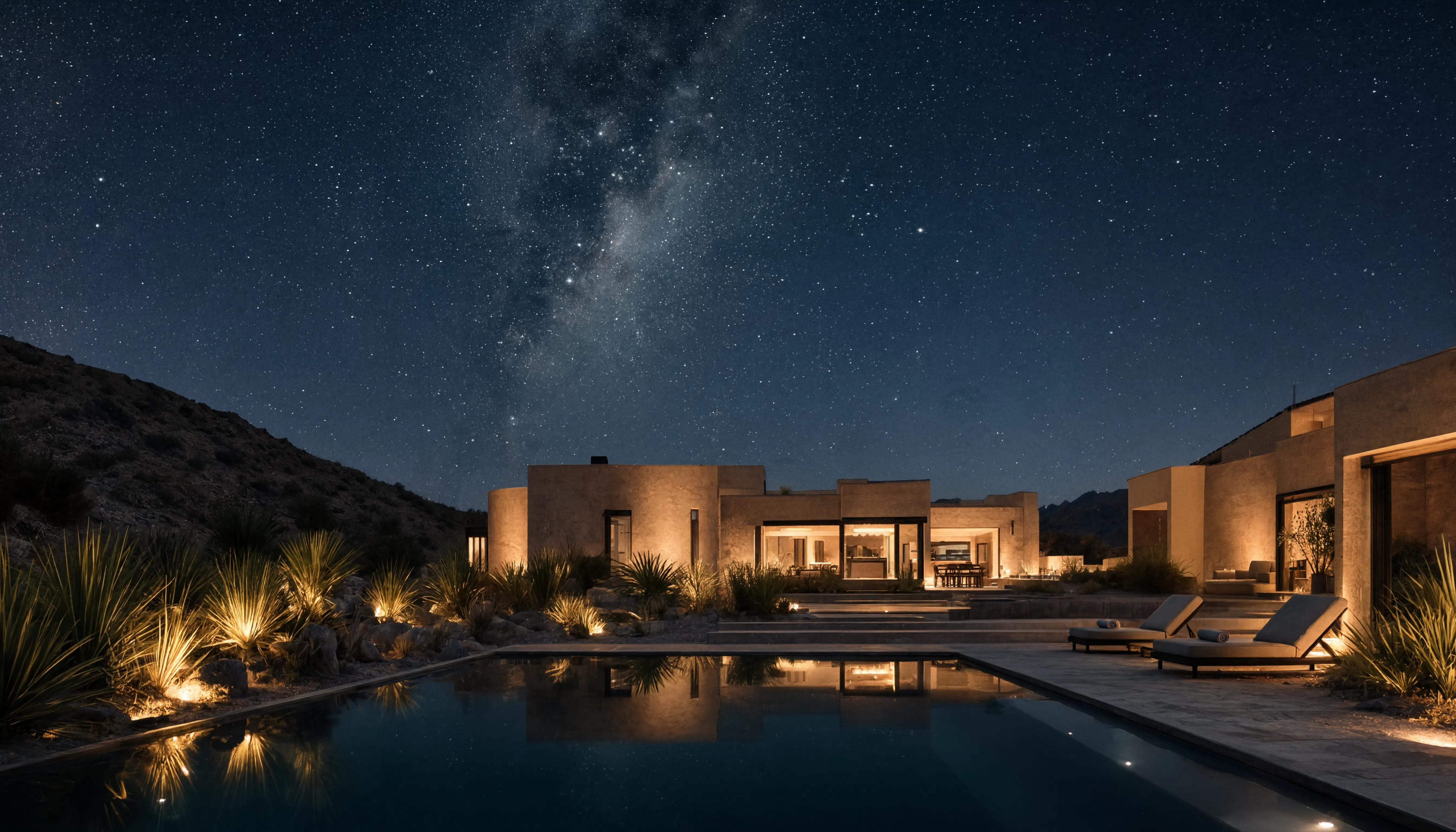 Qav luxury home exterior swimming pool, home energy independence and solar by QAV in Colorado