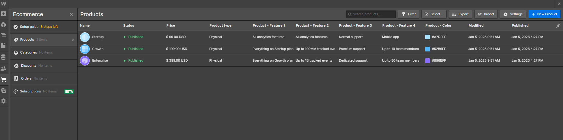 Ecommerce Collection - Marketup X Webflow Template