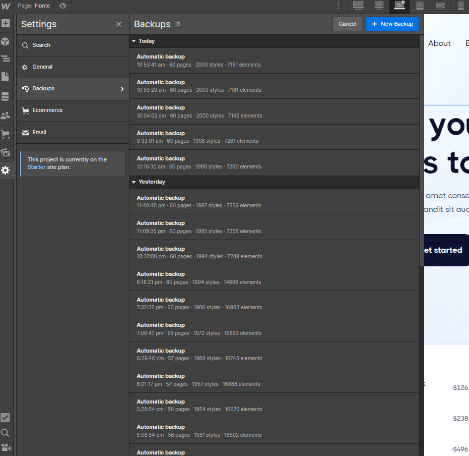 Backups - Marketup X Webflow Template