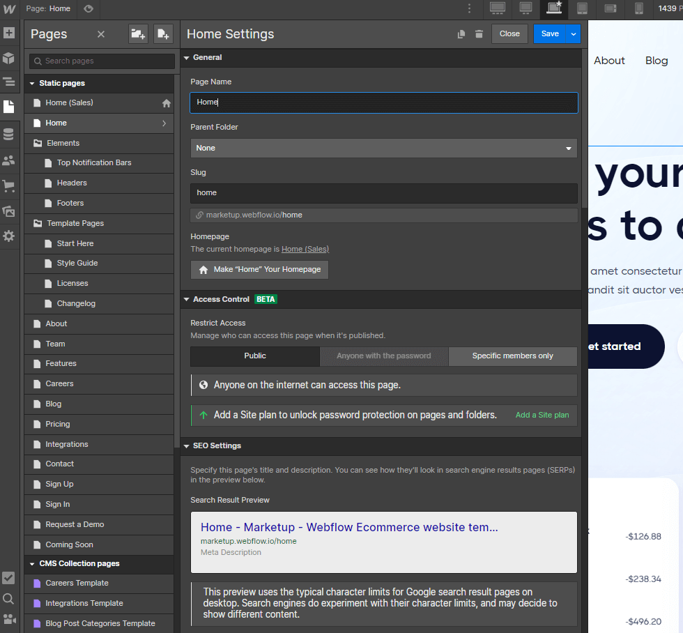 SEO - Marketup X Webflow Template
