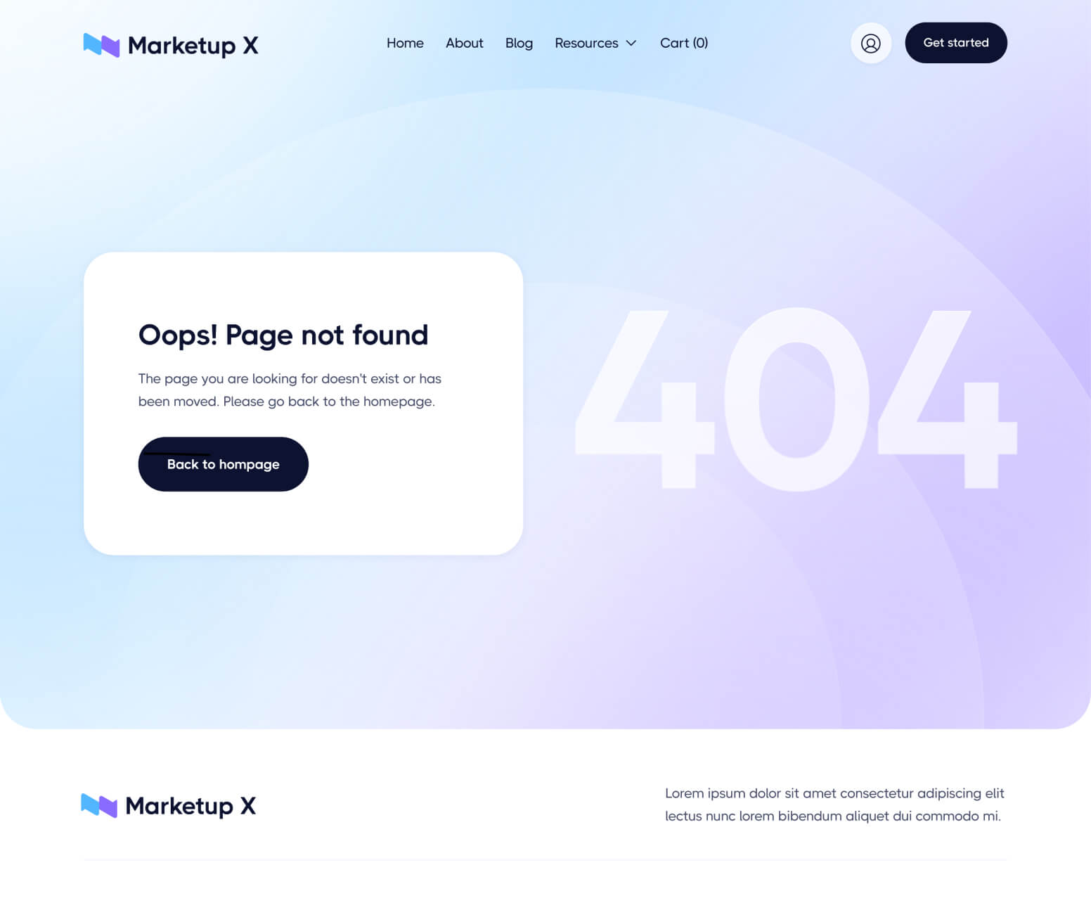 Marketup X - 404 Page - Saas And Technology Webflow Template